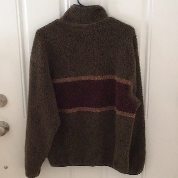 Men’s Woolrich Deep Pile Fleece Snap Button Closure Relax Fit Size Large - Picture 2 of 5